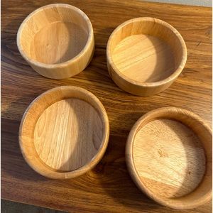 Cooks Club Inc Handmade Teak Wood Salad Bowls Made In Thailand Set Of 4 Bowls